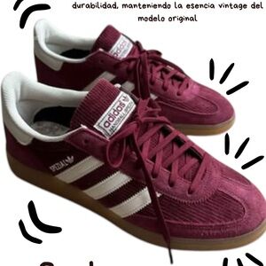 Adidas Spezial Trainers with White Accents burgundy